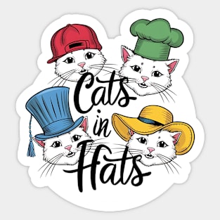 Cats in Hats Sticker